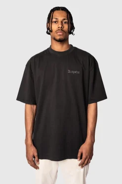 HEAVY OVERSIZE EMBO T-SHIRT WASHED BLACK