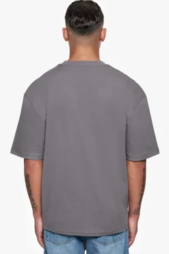 HEAVY OVERSIZE EMBO T-SHIRT ANTHRAZIT