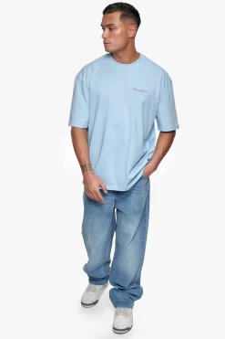 HEAVY OVERSIZE EMBO T-SHIRT BABY BLUE
