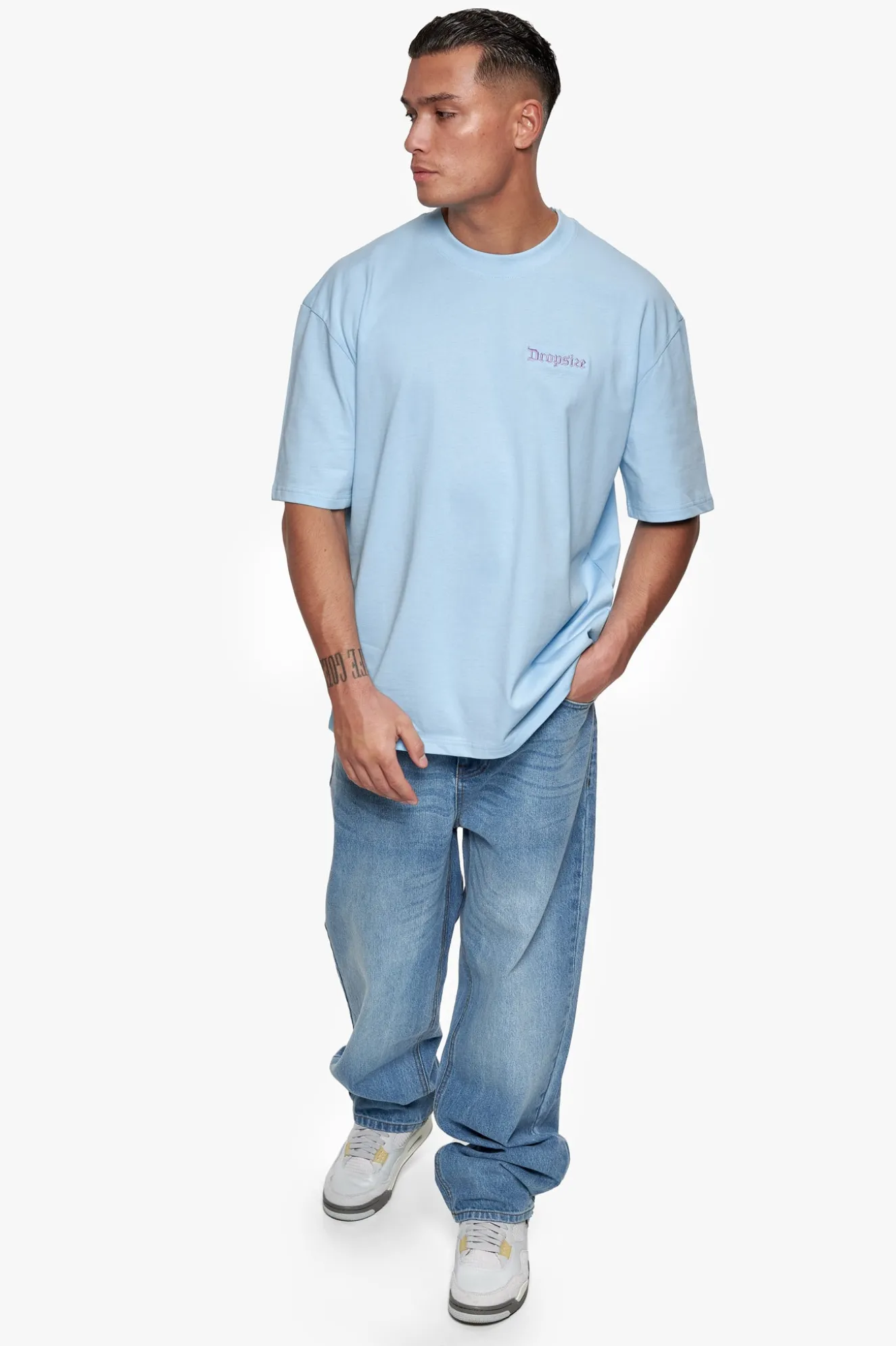 HEAVY OVERSIZE EMBO T-SHIRT BABY BLUE