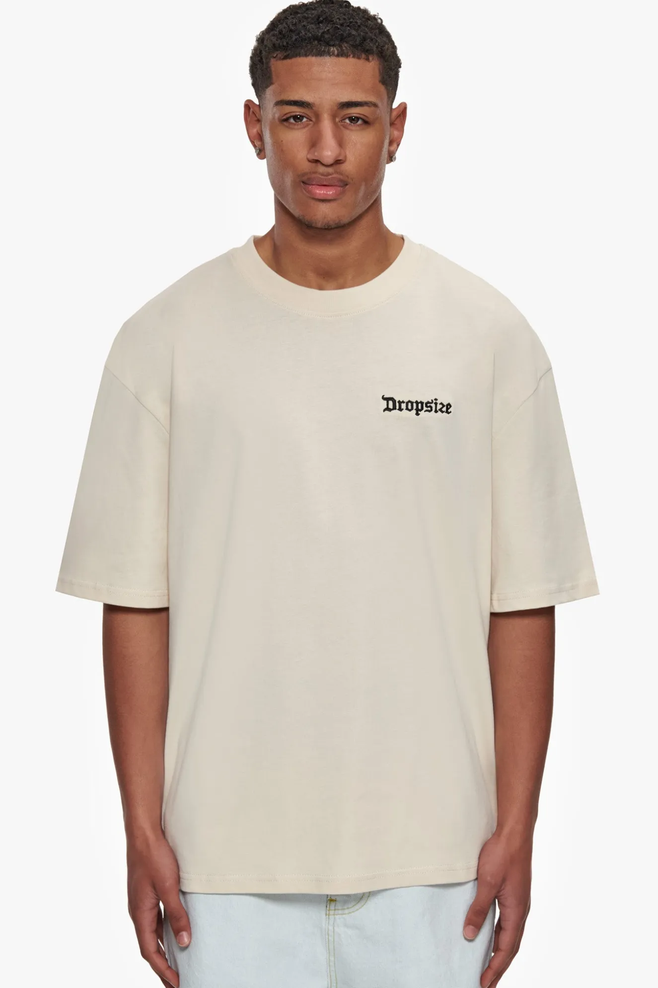 HEAVY OVERSIZE EMBO T-SHIRT COCONUT MILK
