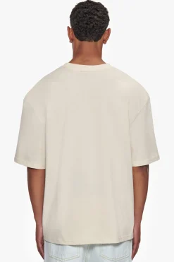 HEAVY OVERSIZE EMBO T-SHIRT COCONUT MILK