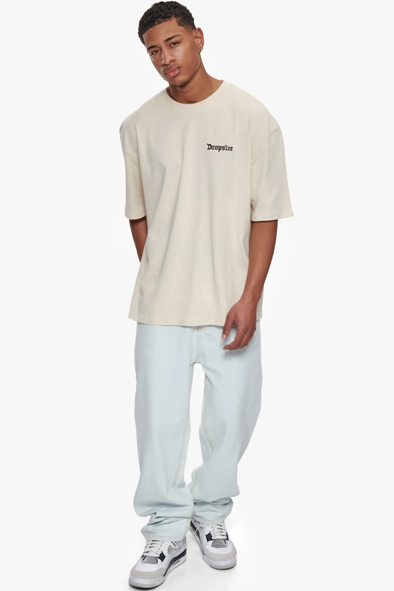 HEAVY OVERSIZE EMBO T-SHIRT COCONUT MILK