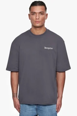 HEAVY OVERSIZE EMBO T-SHIRT DARK GREY
