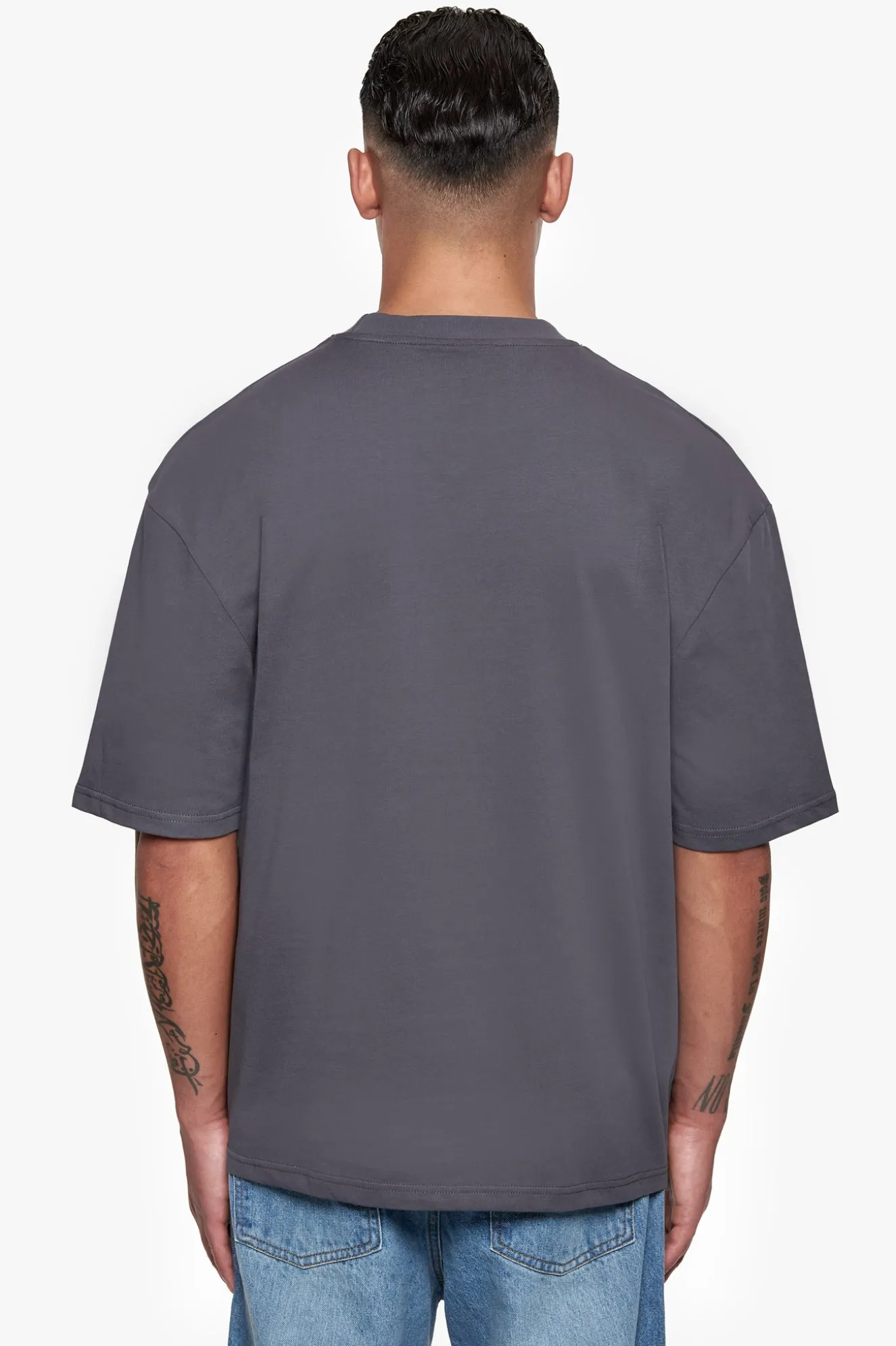 HEAVY OVERSIZE EMBO T-SHIRT DARK GREY