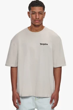 HEAVY OVERSIZE EMBO T-SHIRT LIGHT GREY