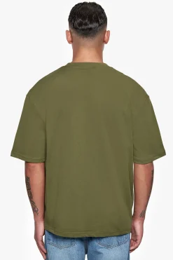 HEAVY OVERSIZE EMBO T-SHIRT OLIVE