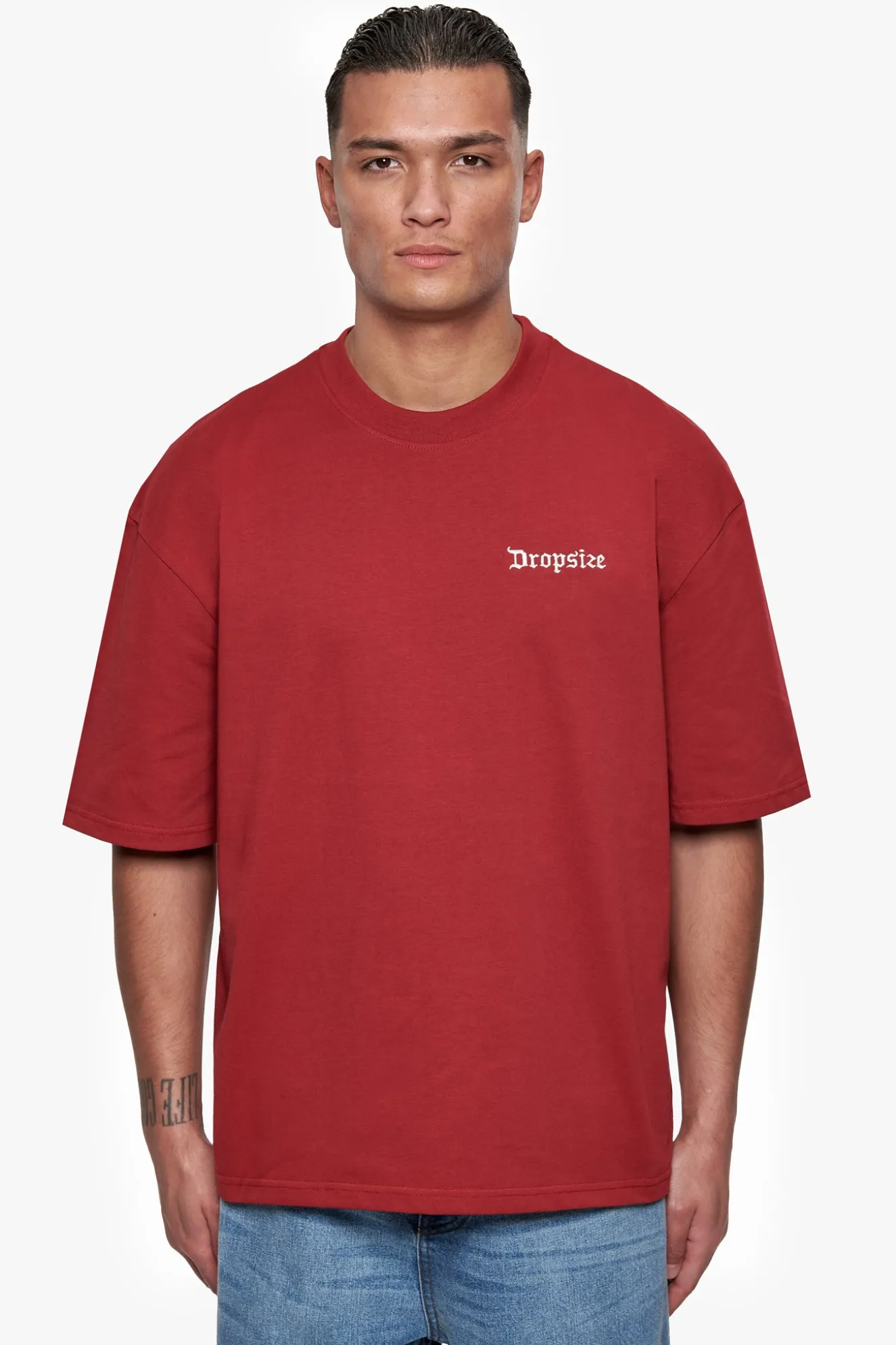 HEAVY OVERSIZE EMBO T-SHIRT RED