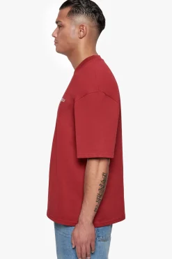 HEAVY OVERSIZE EMBO T-SHIRT RED