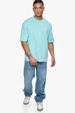 HEAVY OVERSIZE EMBO T-SHIRT TURQUOIS