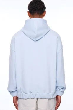 HEAVY OVERSIZE EMBO ZIP HOODIE ICE MELT