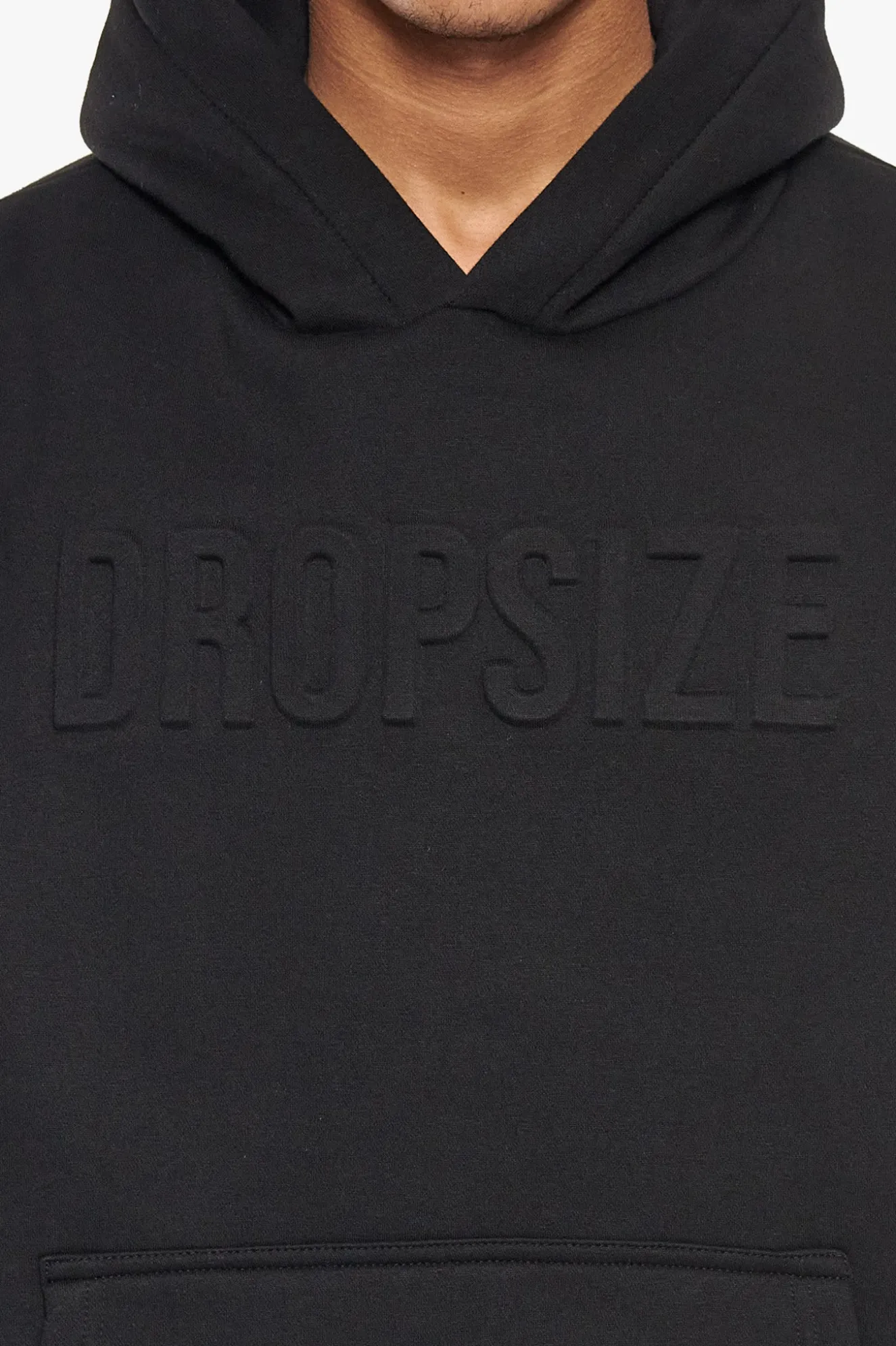 HEAVY OVERSIZE EMBOSSED HOODIE BLACK