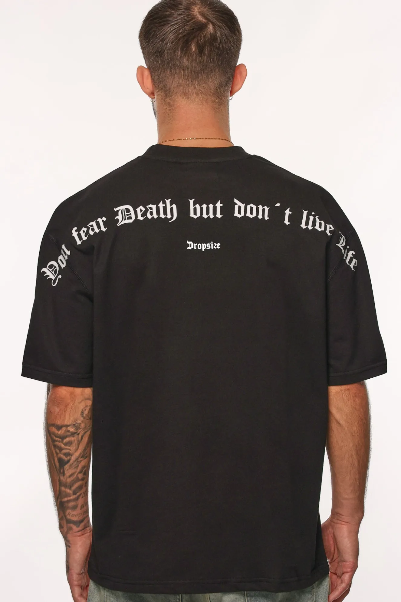 HEAVY OVERSIZE FEAR DEATH T-SHIRT BLACK