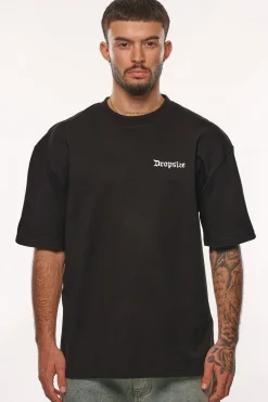 HEAVY OVERSIZE FEAR DEATH T-SHIRT BLACK