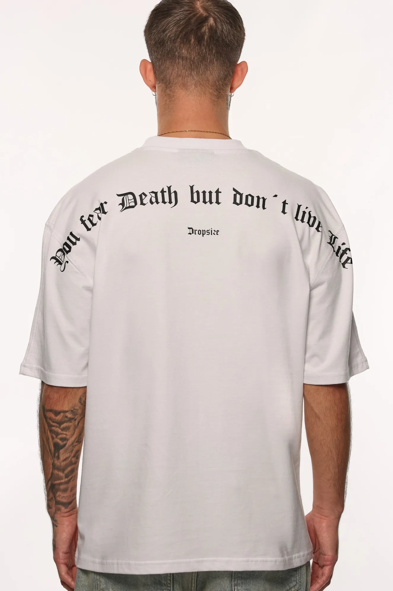 HEAVY OVERSIZE FEAR DEATH T-SHIRT WHITE
