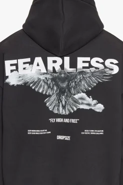 HEAVY OVERSIZE FEARLESS HOODIE BLACK
