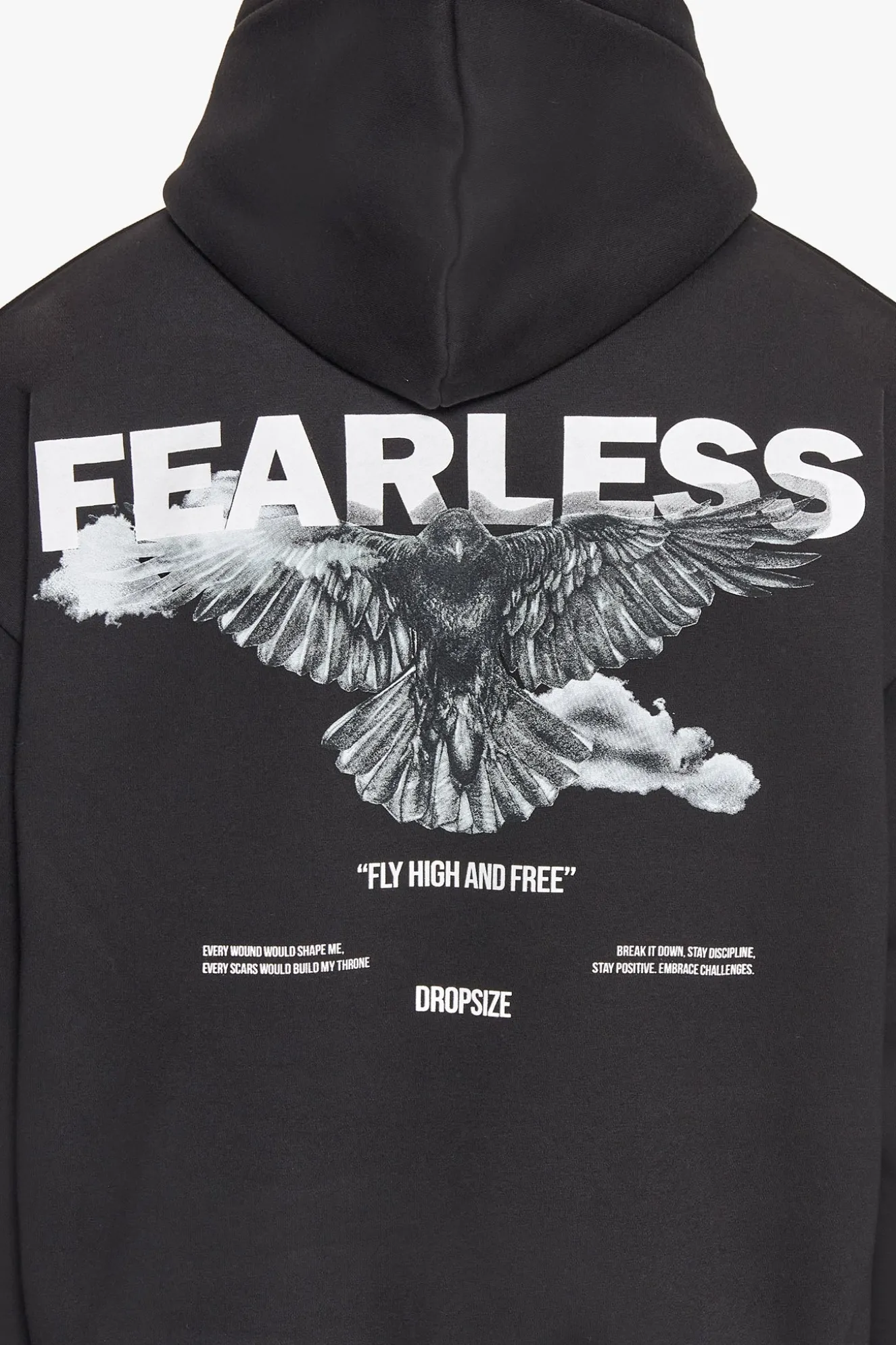 HEAVY OVERSIZE FEARLESS HOODIE BLACK