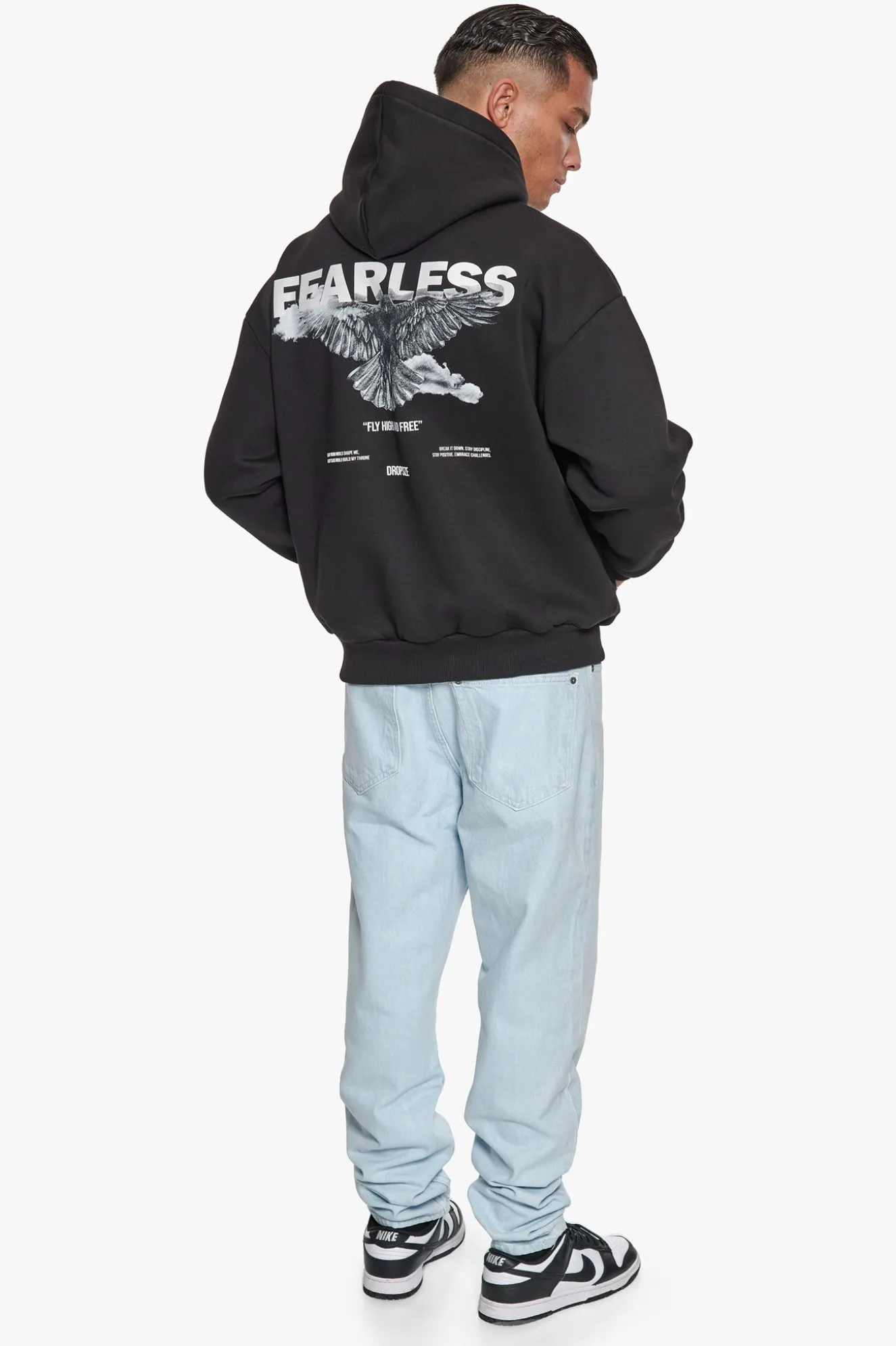 HEAVY OVERSIZE FEARLESS HOODIE BLACK