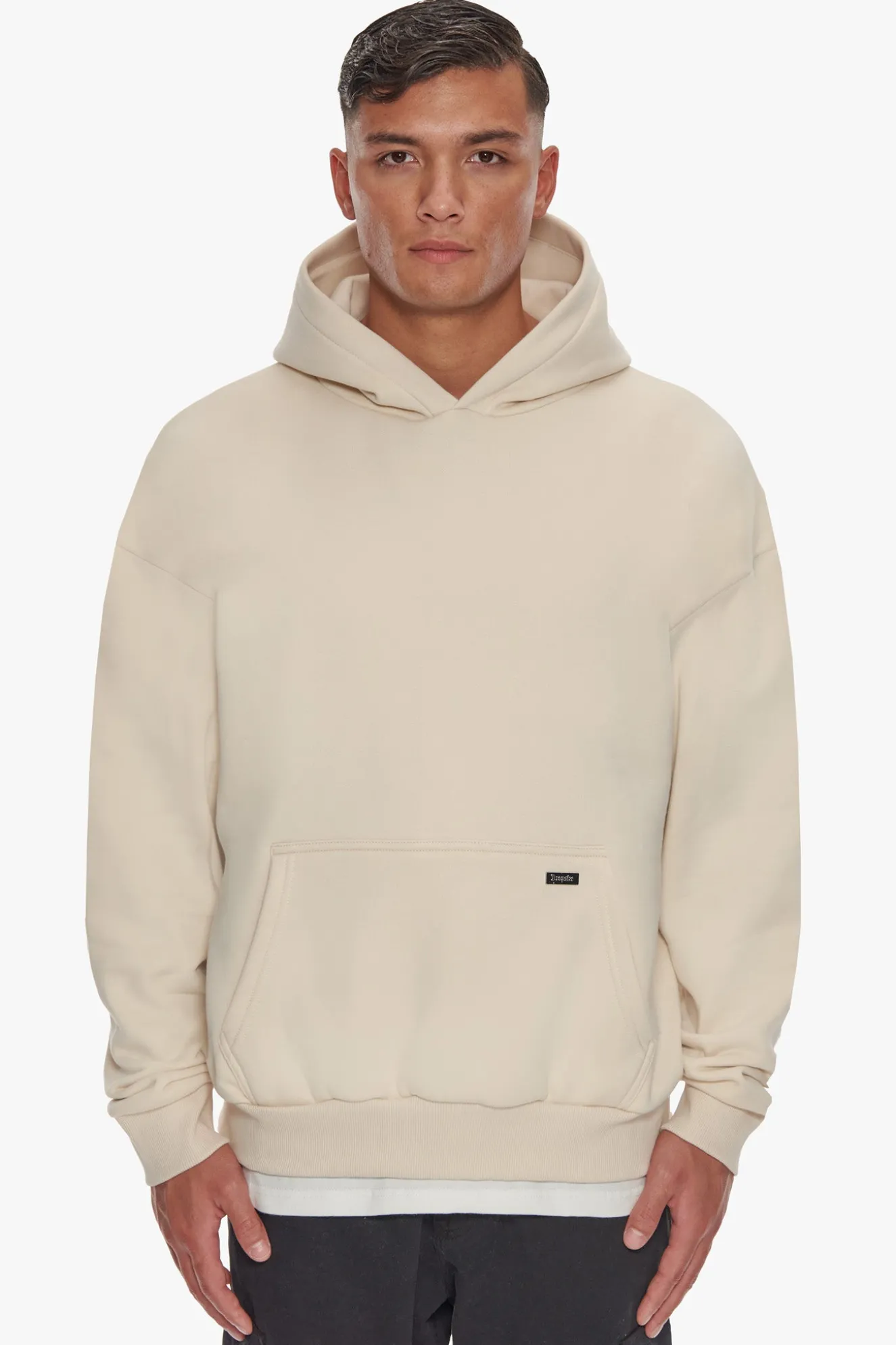 HEAVY OVERSIZE FLAT BACK EMBO HOODIE COCONUT MILK