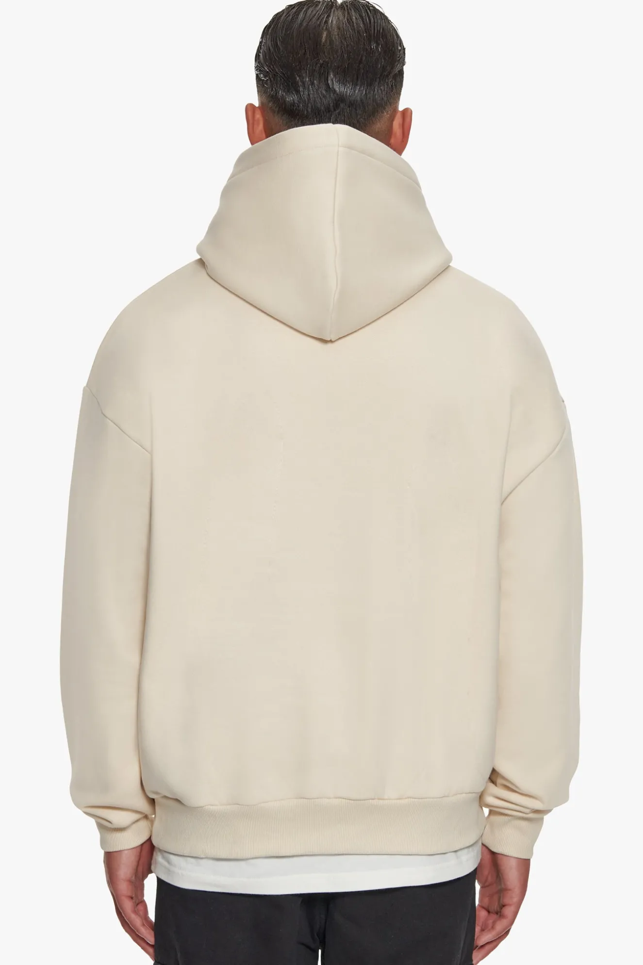 HEAVY OVERSIZE FLAT FRONT EMBO HOODIE COCONUT MILK