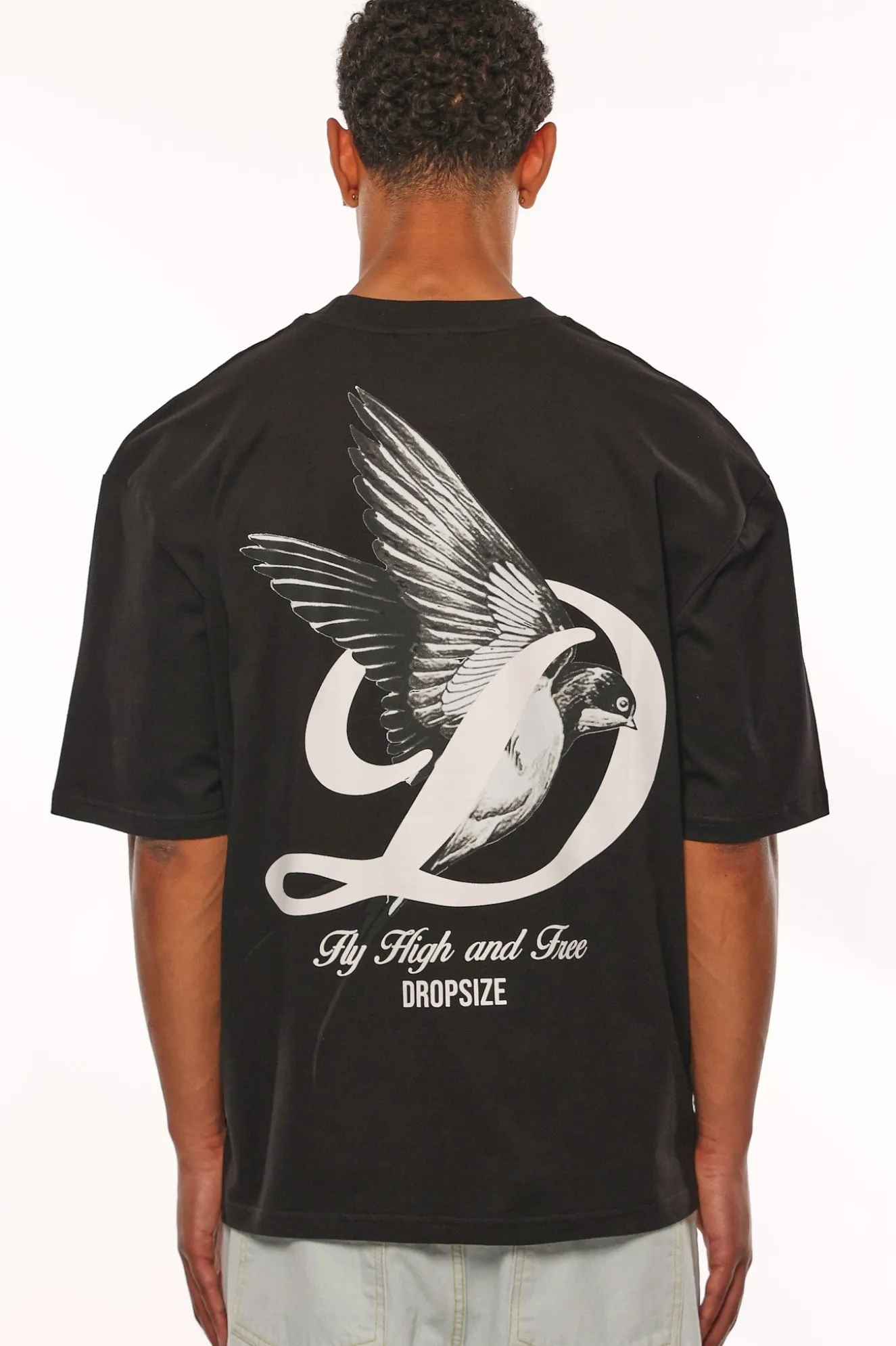 HEAVY OVERSIZE FLY HIGH T-SHIRT BLACK