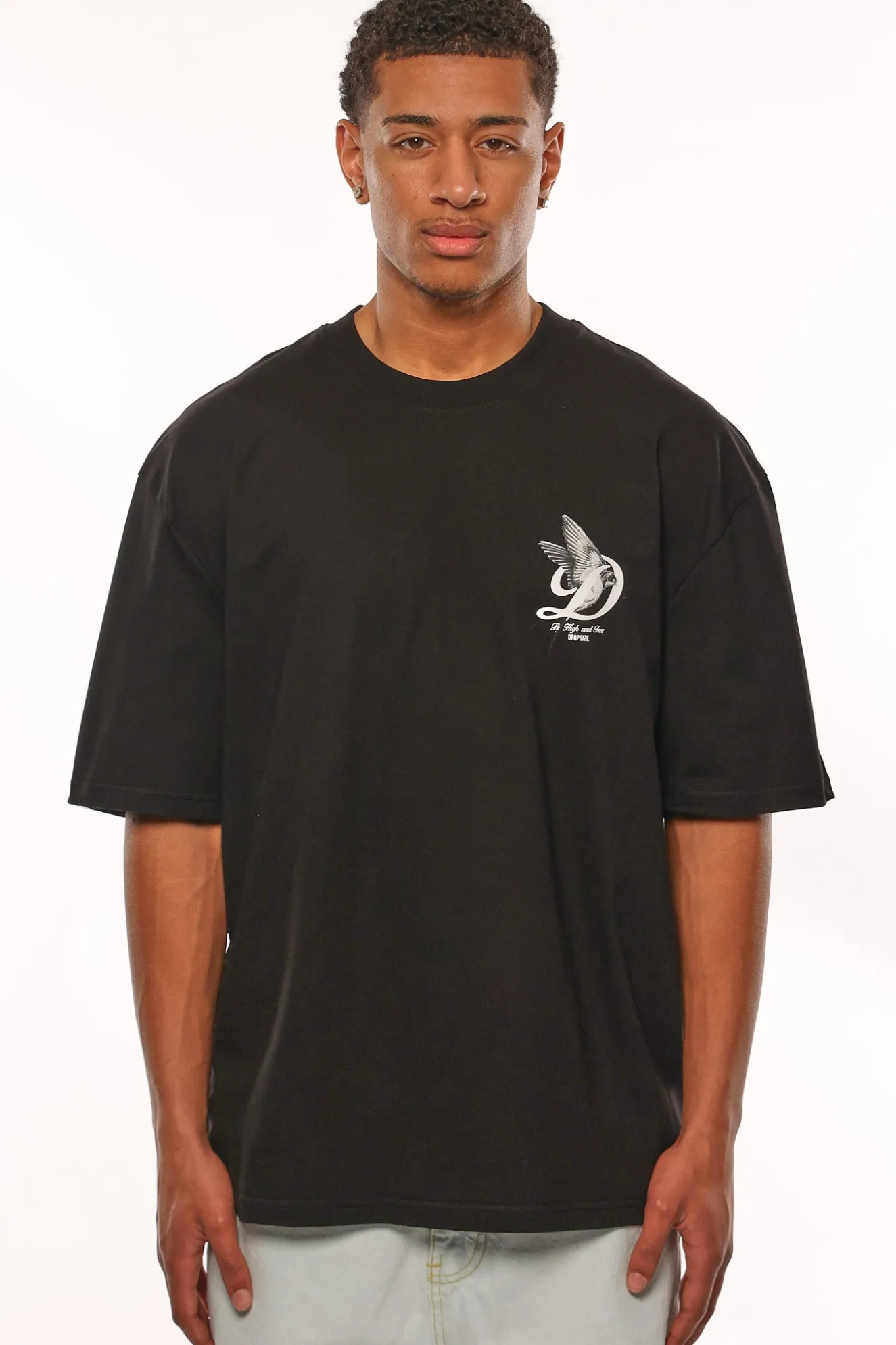 HEAVY OVERSIZE FLY HIGH T-SHIRT BLACK
