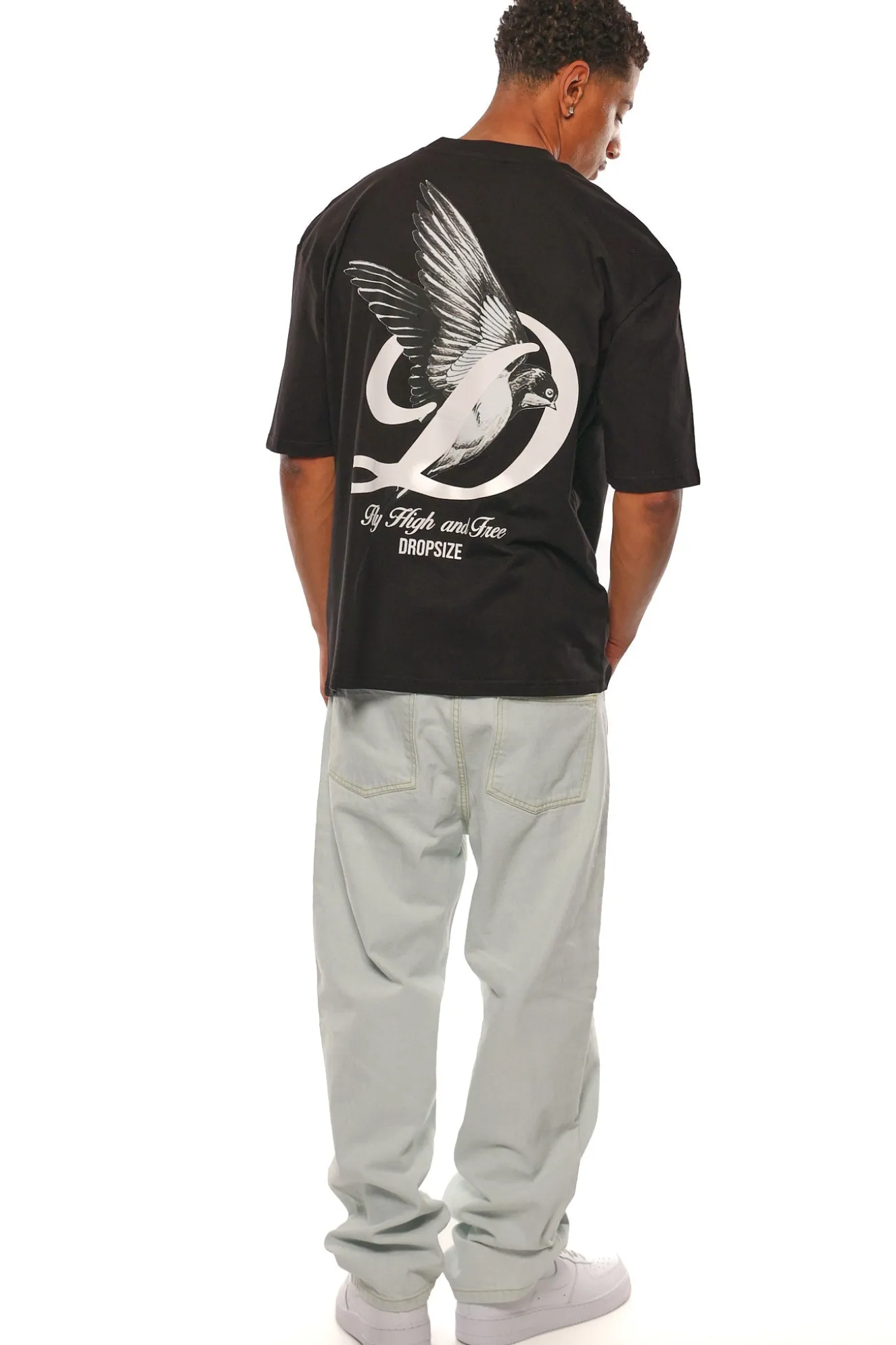 HEAVY OVERSIZE FLY HIGH T-SHIRT BLACK