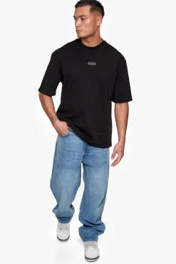 HEAVY OVERSIZE FRONT RUBBER PATCH T-SHIRT BLACK