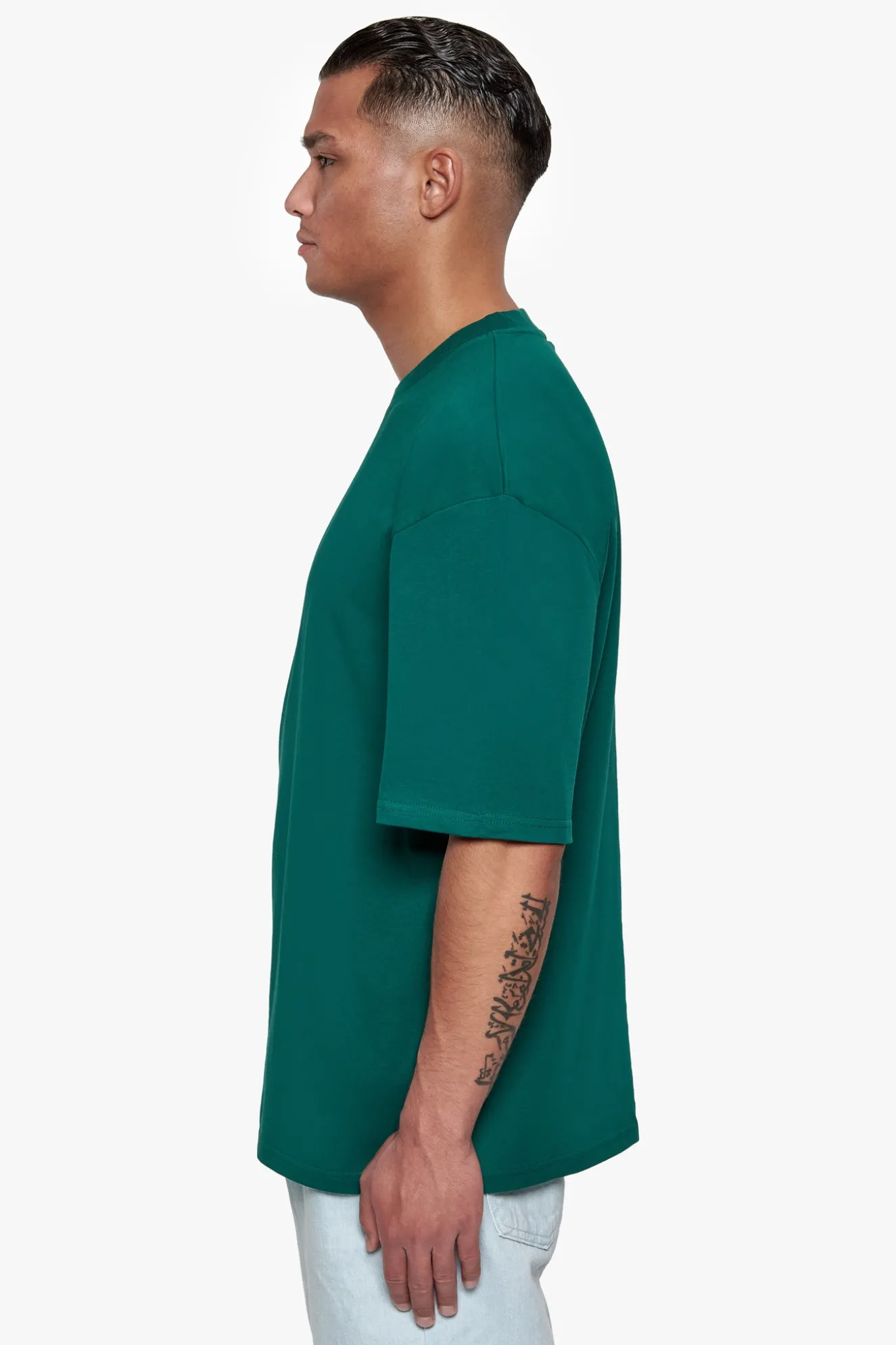 HEAVY OVERSIZE FRONT RUBBER PATCH T-SHIRT GREEN