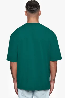 HEAVY OVERSIZE FRONT RUBBER PATCH T-SHIRT GREEN