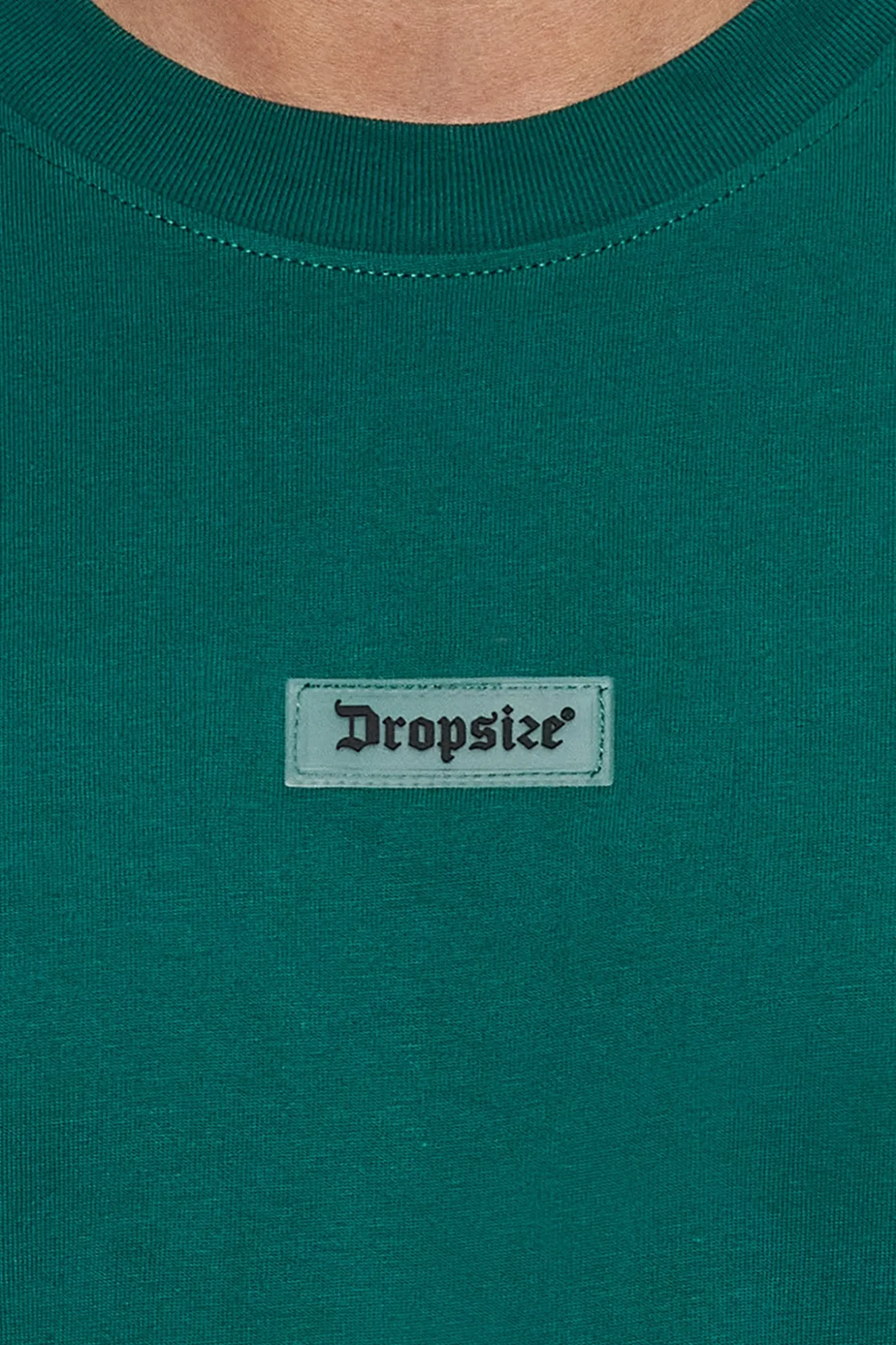 HEAVY OVERSIZE FRONT RUBBER PATCH T-SHIRT GREEN
