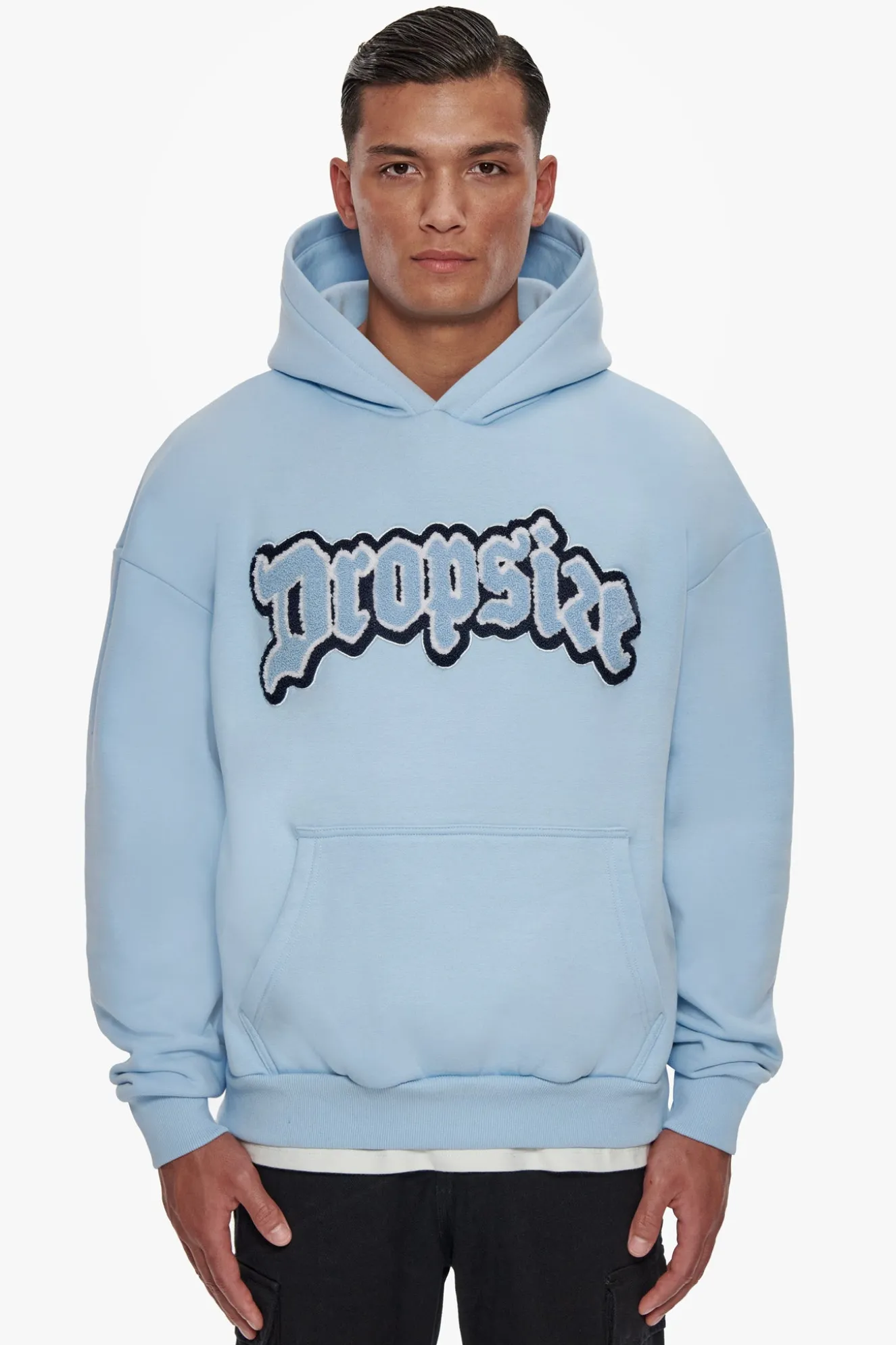 HEAVY OVERSIZE FROTTEE HOODIE BABY BLUE