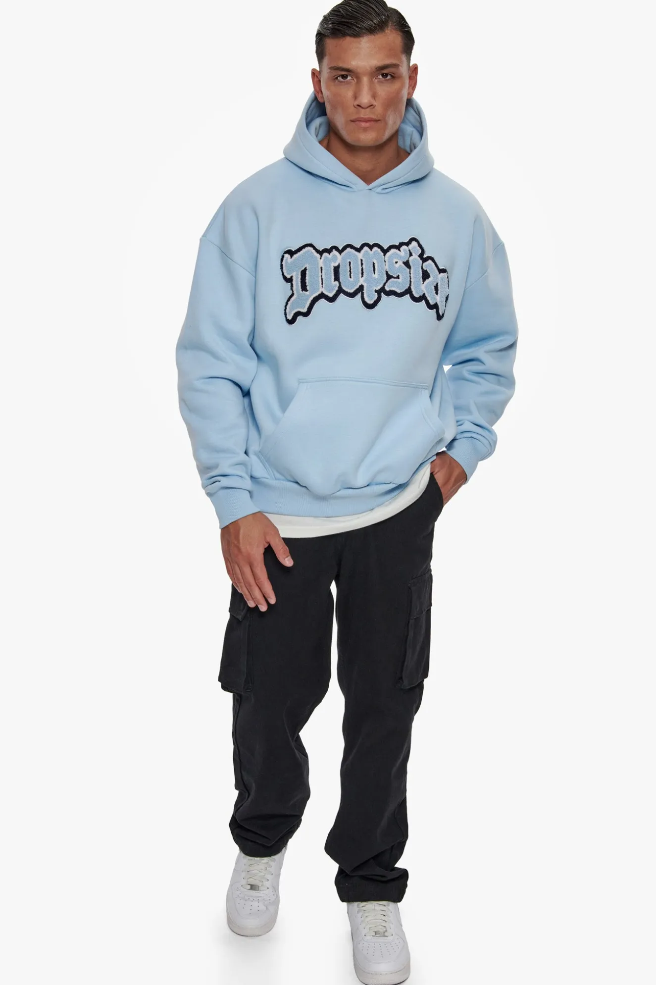 HEAVY OVERSIZE FROTTEE HOODIE BABY BLUE
