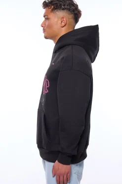 HEAVY OVERSIZE GLOWING LOGO HOODIE BLACK