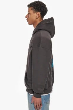 HEAVY OVERSIZE GROW RICH HOODIE WASHED BLACK