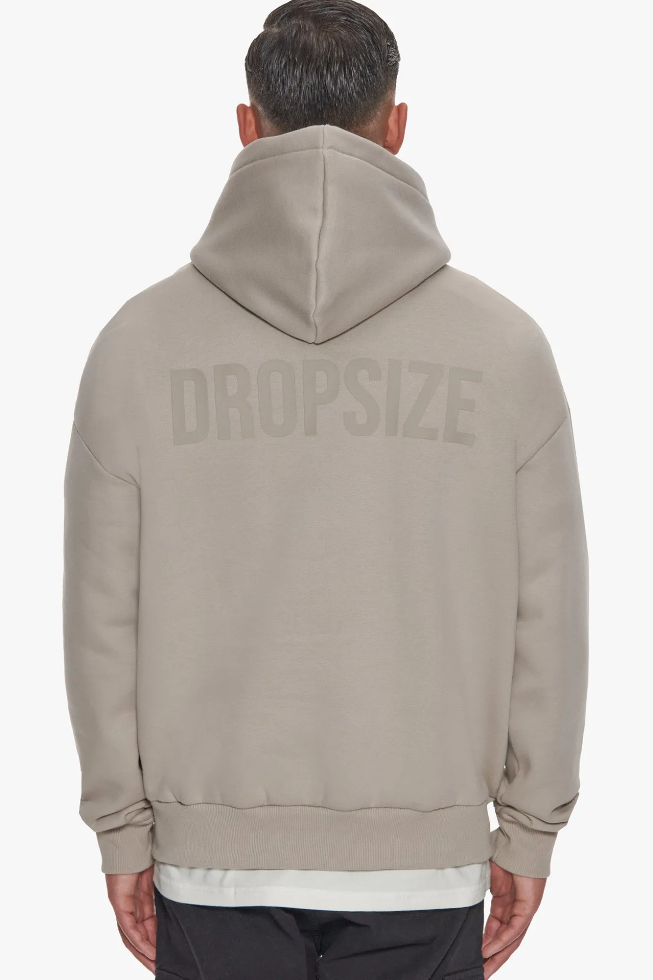 HEAVY OVERSIZE HD PRINT HOODIE SILVER GREY