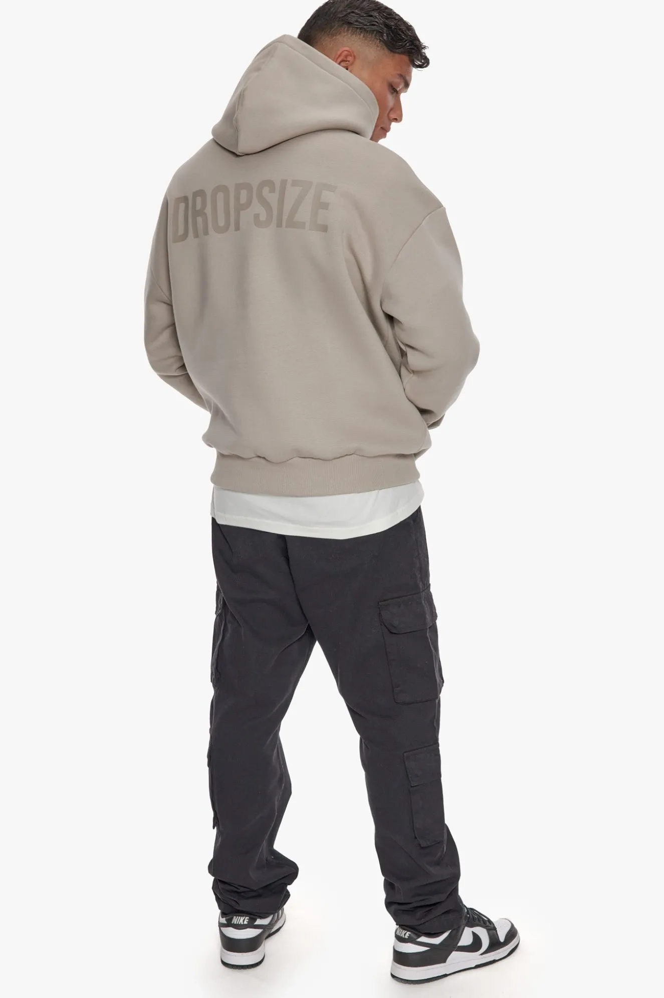 HEAVY OVERSIZE HD PRINT HOODIE SILVER GREY