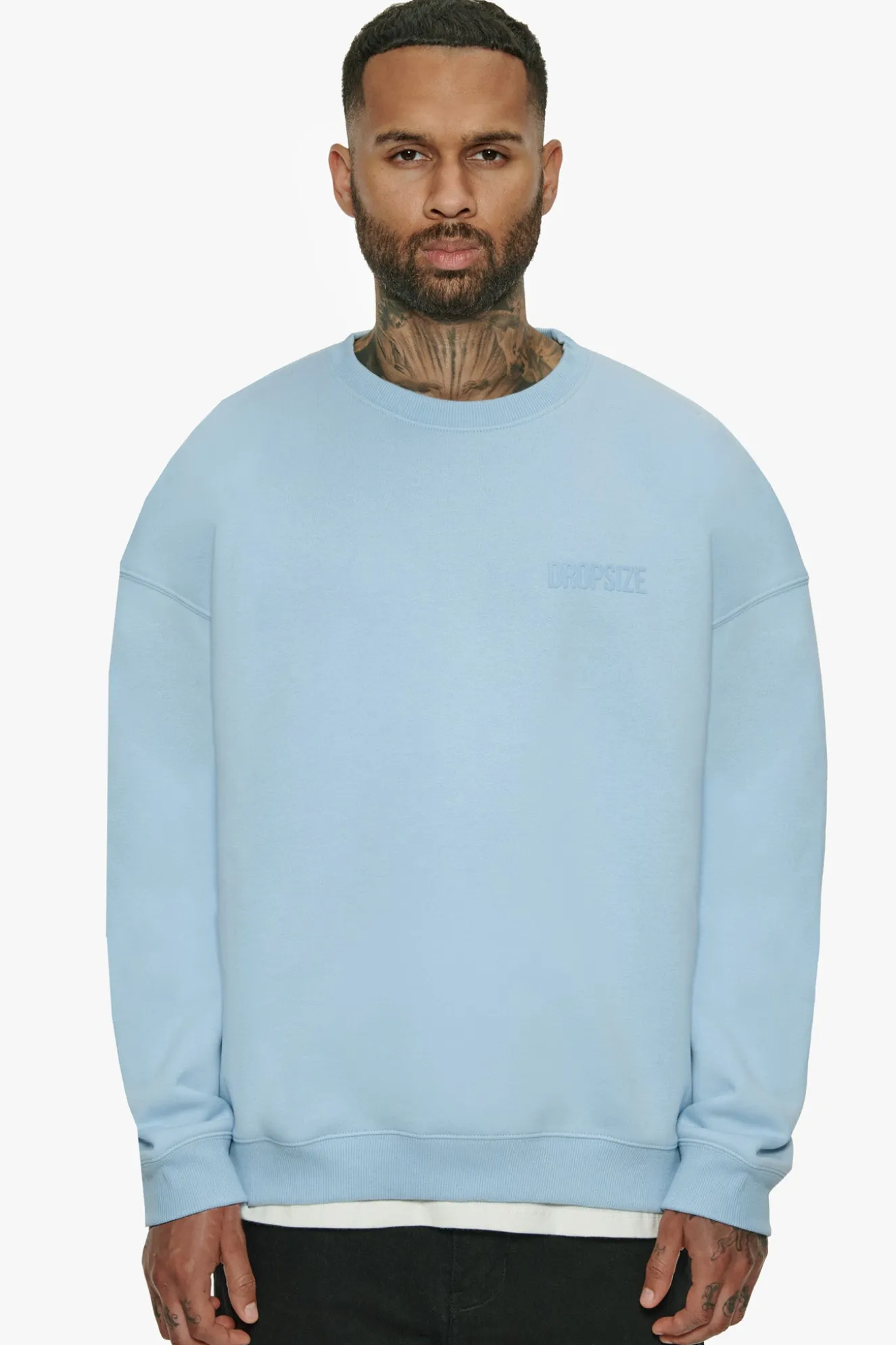 HEAVY OVERSIZE HD PRINT SWEATER BABY BLUE
