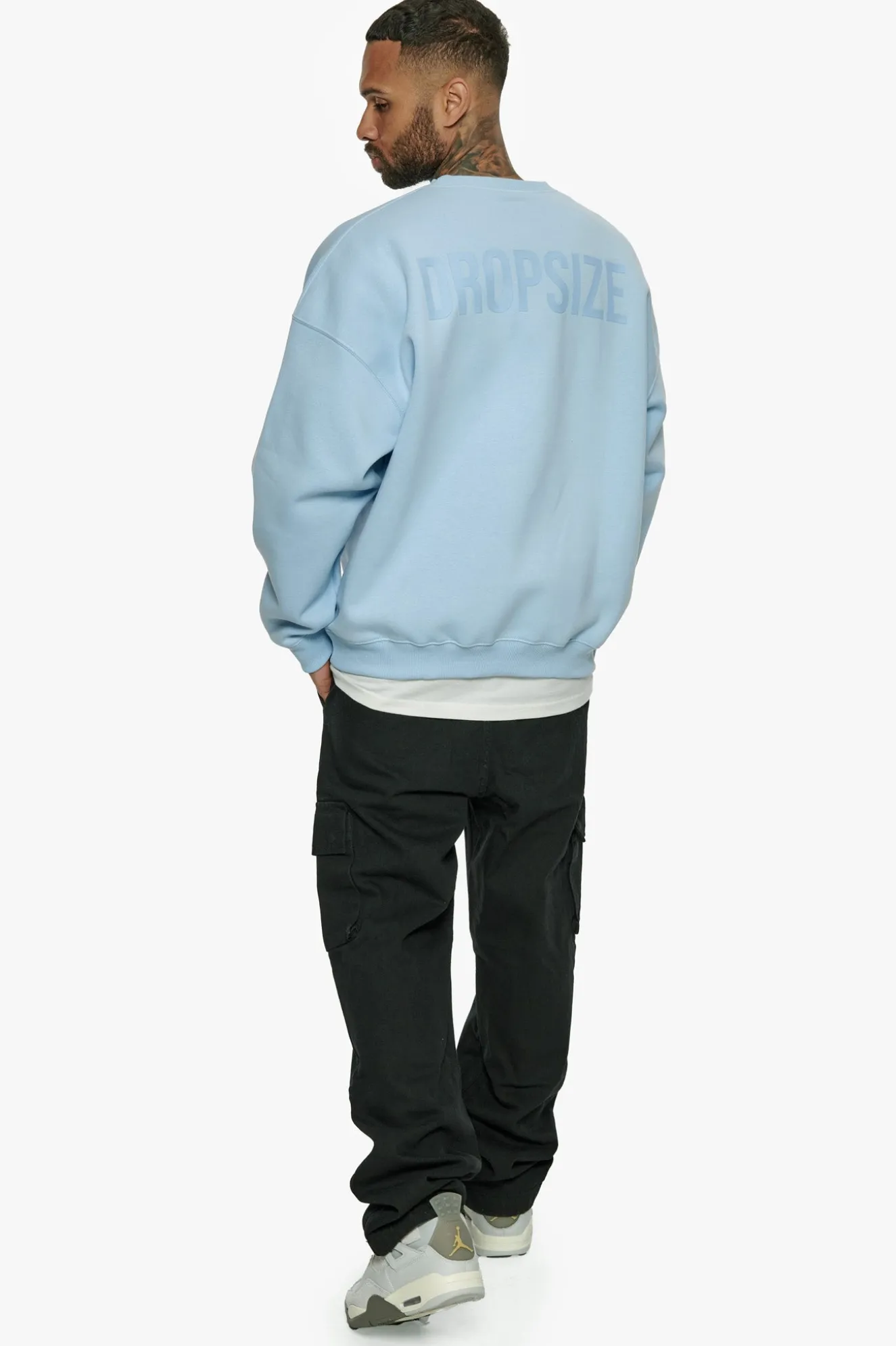 HEAVY OVERSIZE HD PRINT SWEATER BABY BLUE