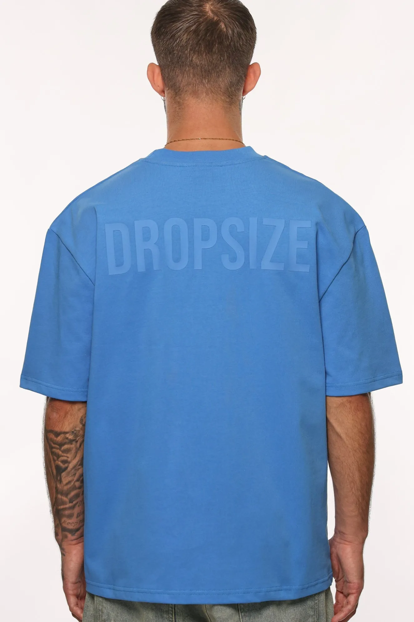 HEAVY OVERSIZE HD PRINT T-SHIRT AZURE BLUE