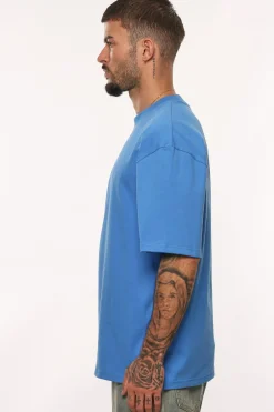 HEAVY OVERSIZE HD PRINT T-SHIRT AZURE BLUE