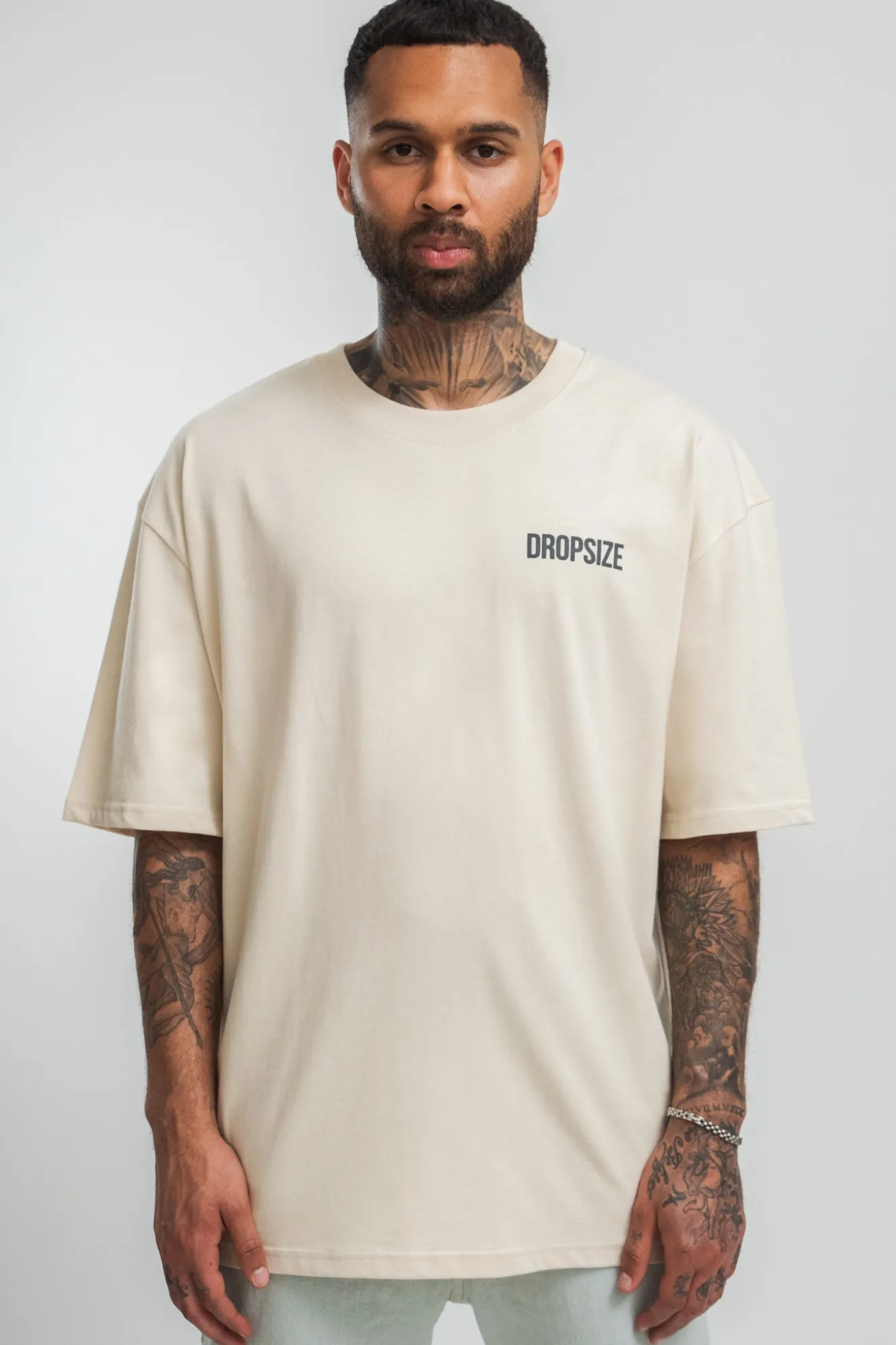 HEAVY OVERSIZE HD PRINT T-SHIRT COCONUT/ STONE
