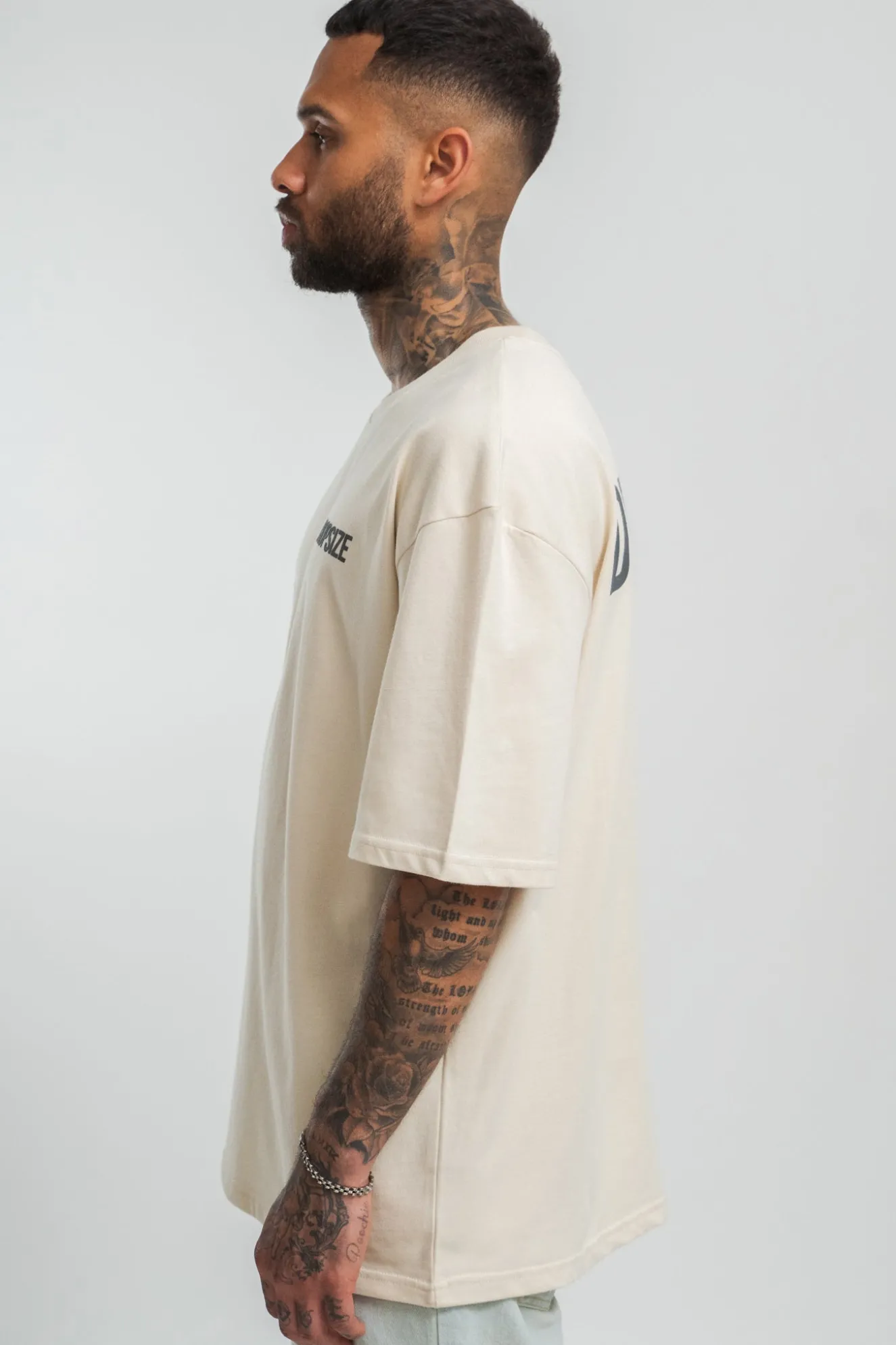 HEAVY OVERSIZE HD PRINT T-SHIRT COCONUT/ STONE