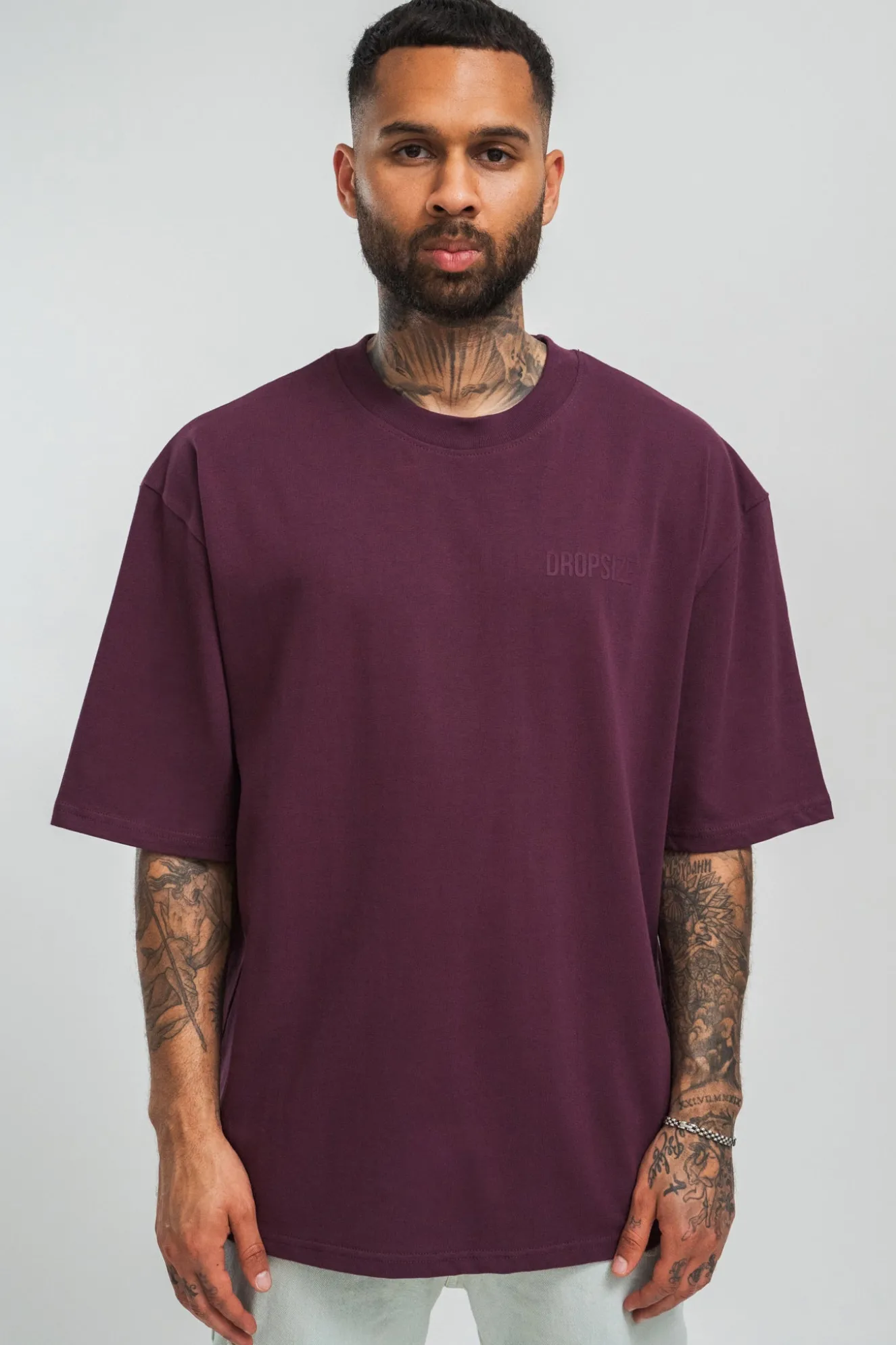 HEAVY OVERSIZE HD PRINT T-SHIRT GRAPE WINE