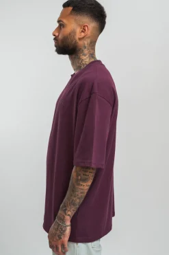HEAVY OVERSIZE HD PRINT T-SHIRT GRAPE WINE