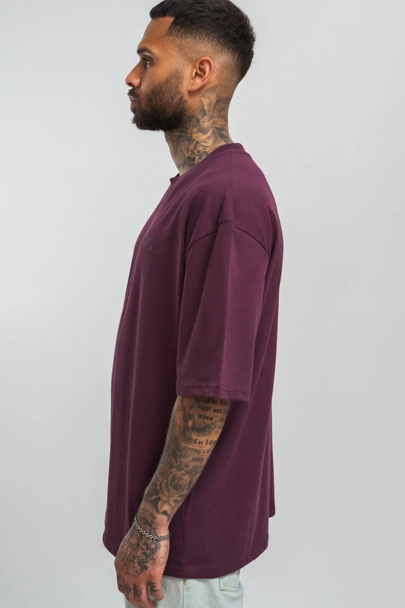 HEAVY OVERSIZE HD PRINT T-SHIRT GRAPE WINE