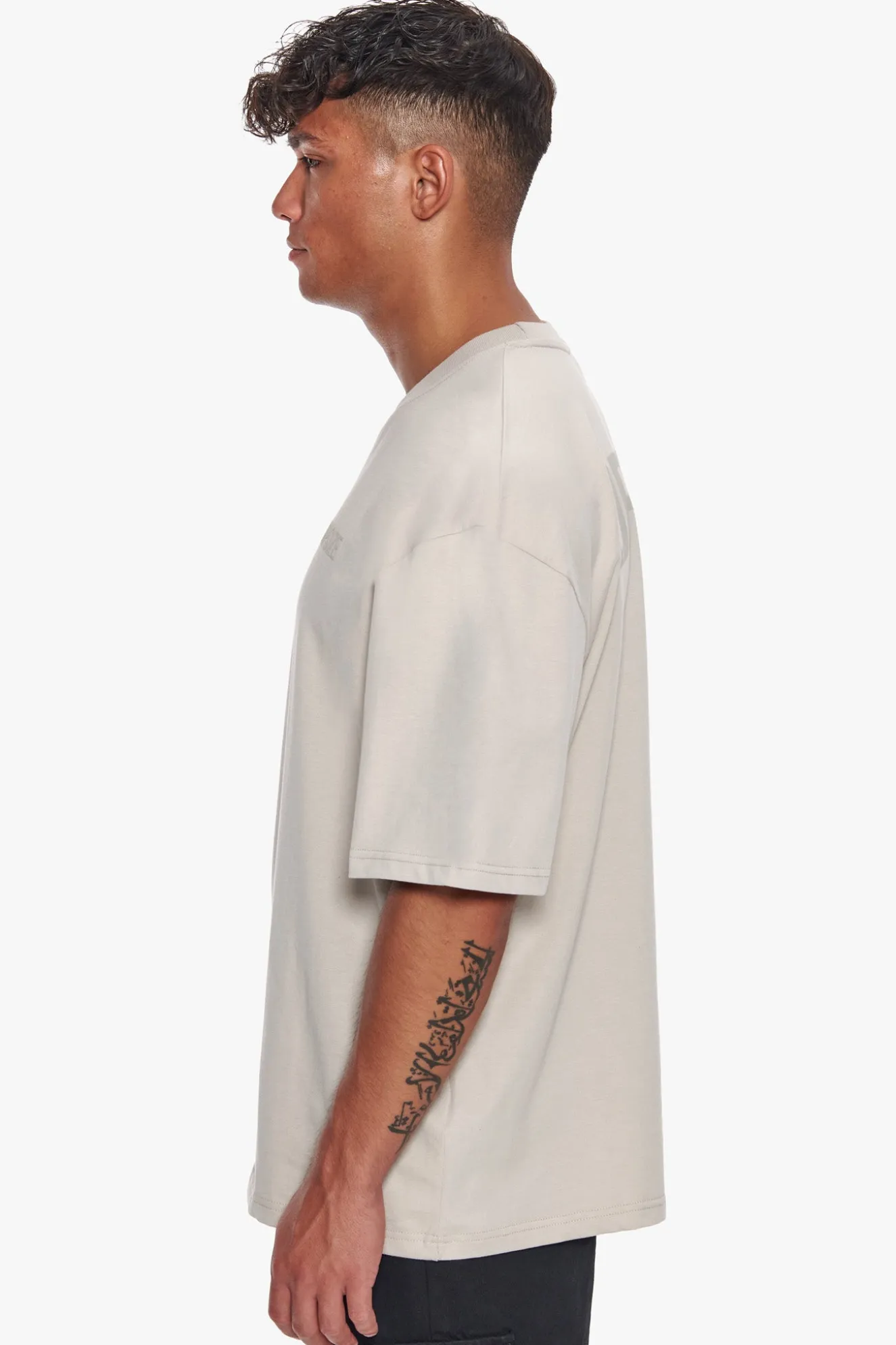 HEAVY OVERSIZE HD PRINT T-SHIRT MOONBEAM