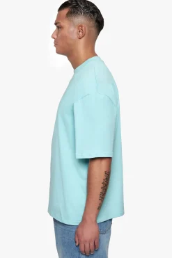 HEAVY OVERSIZE HD PRINT T-SHIRT TURQUOISE