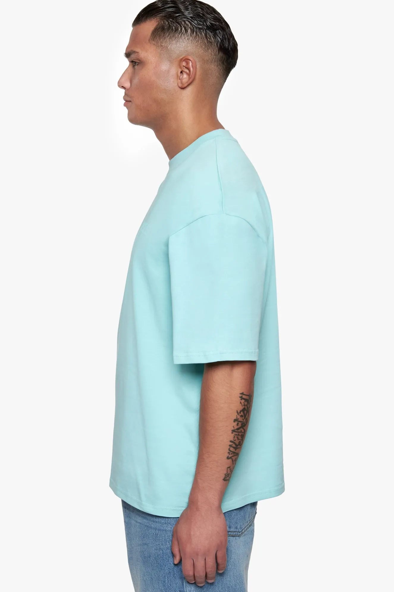 HEAVY OVERSIZE HD PRINT T-SHIRT TURQUOISE