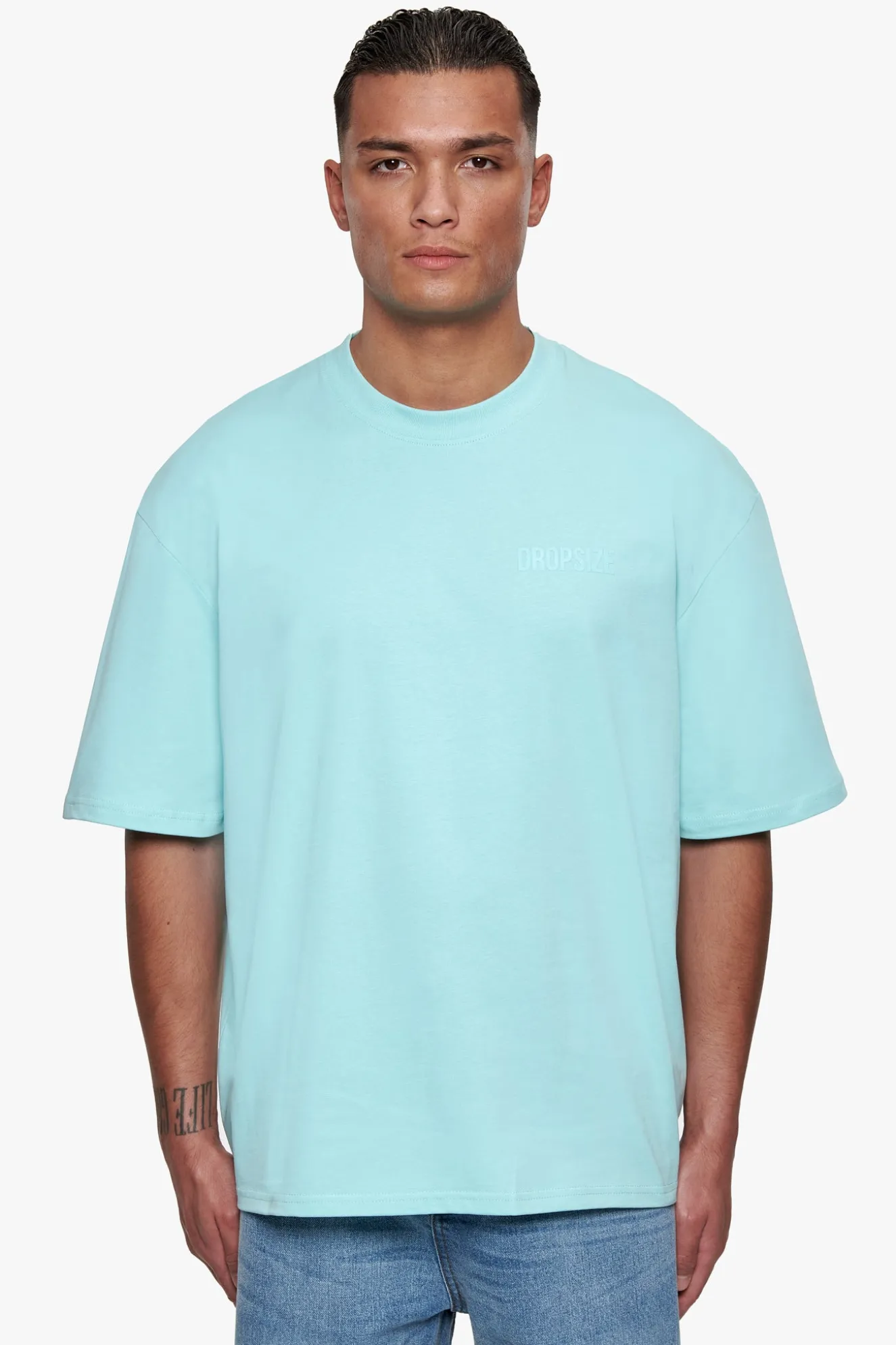 HEAVY OVERSIZE HD PRINT T-SHIRT TURQUOISE